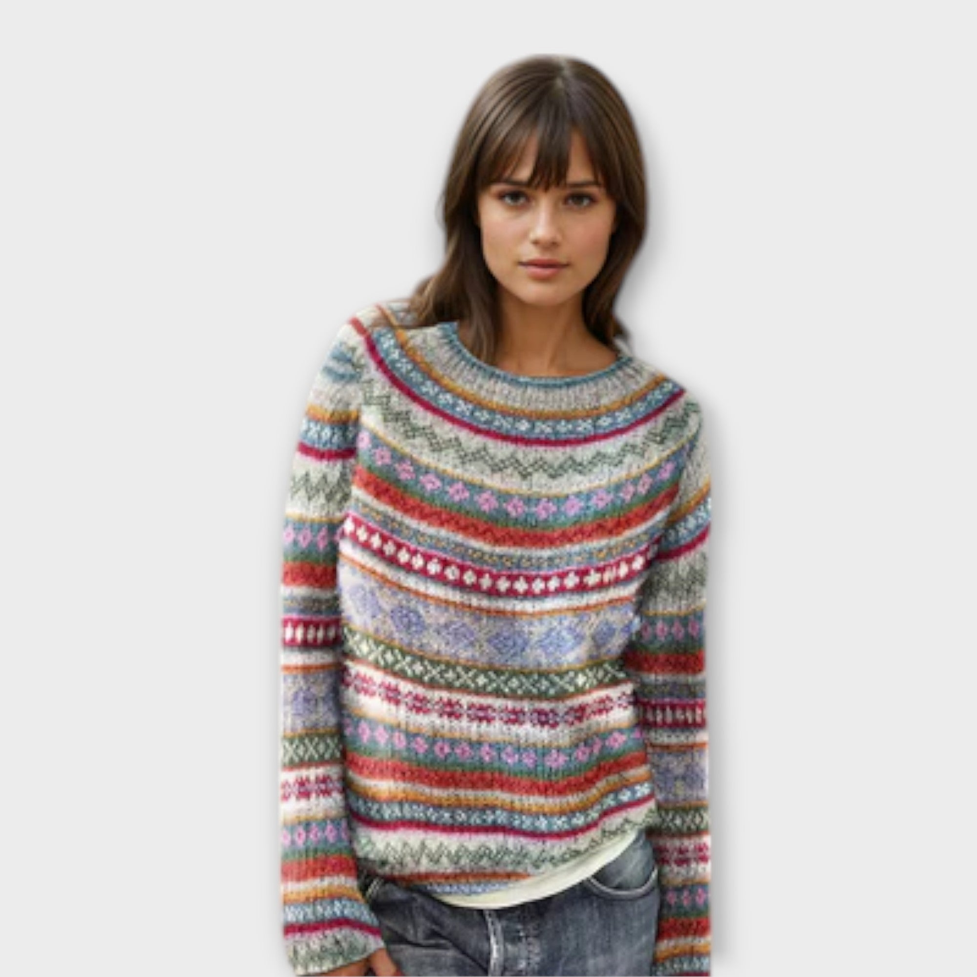 Manonin - Sweter w Prążki Casual i Wygodny