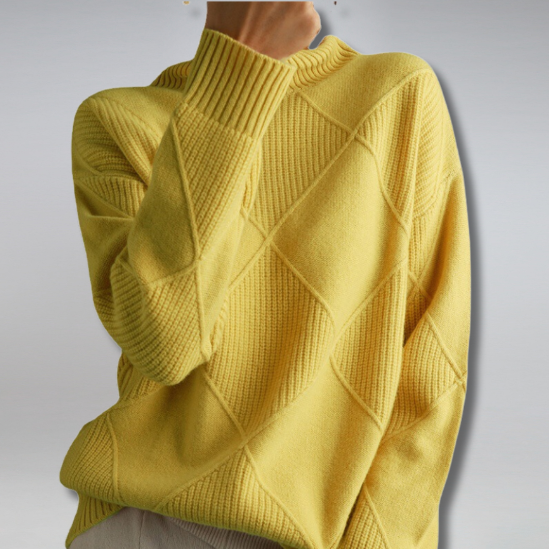 Darcy - Sweter z Wysokim Kołnierzem Oversize