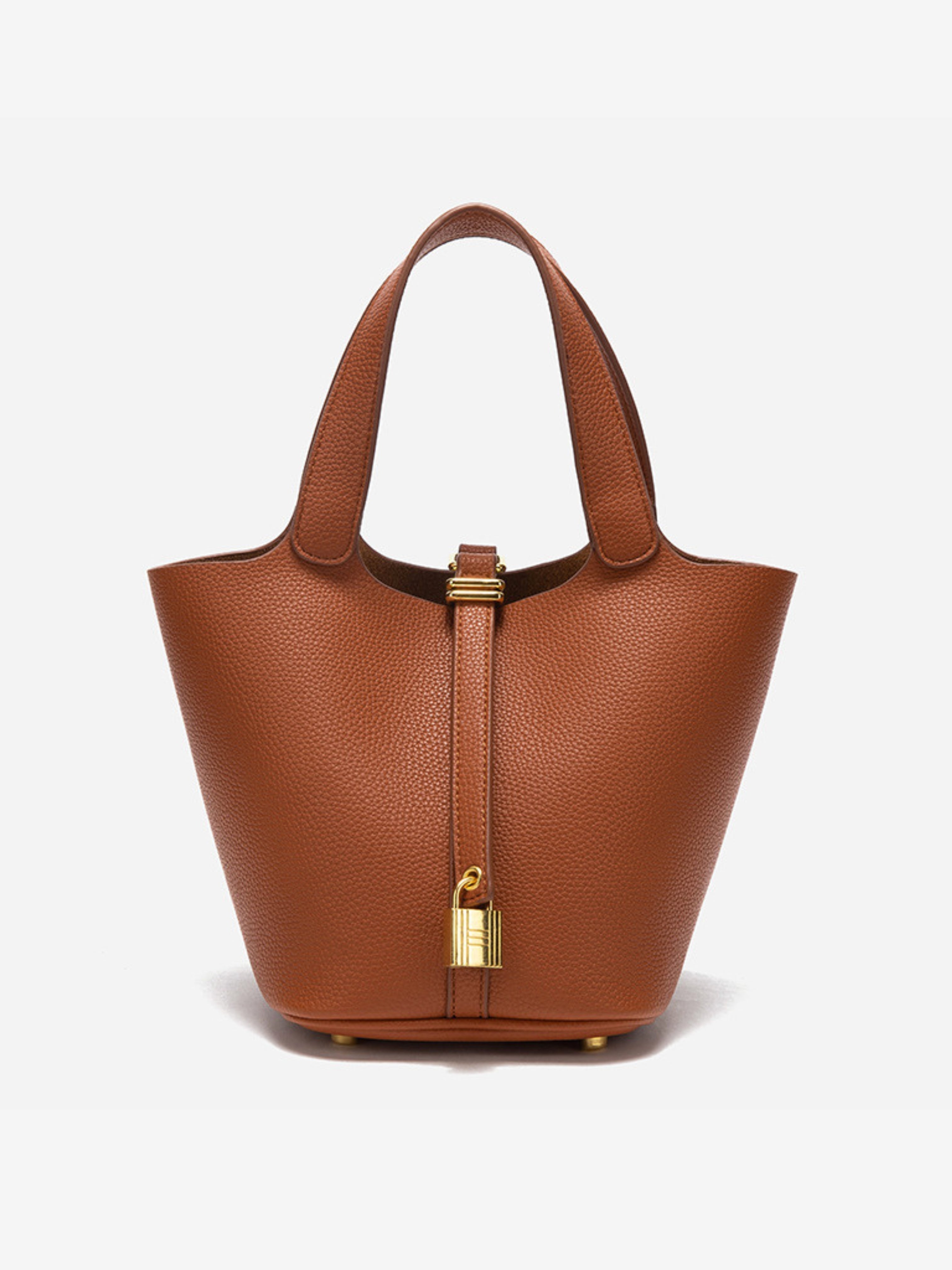 Glaiza | Elegancka Torebka typu Bucket Gold-Lock