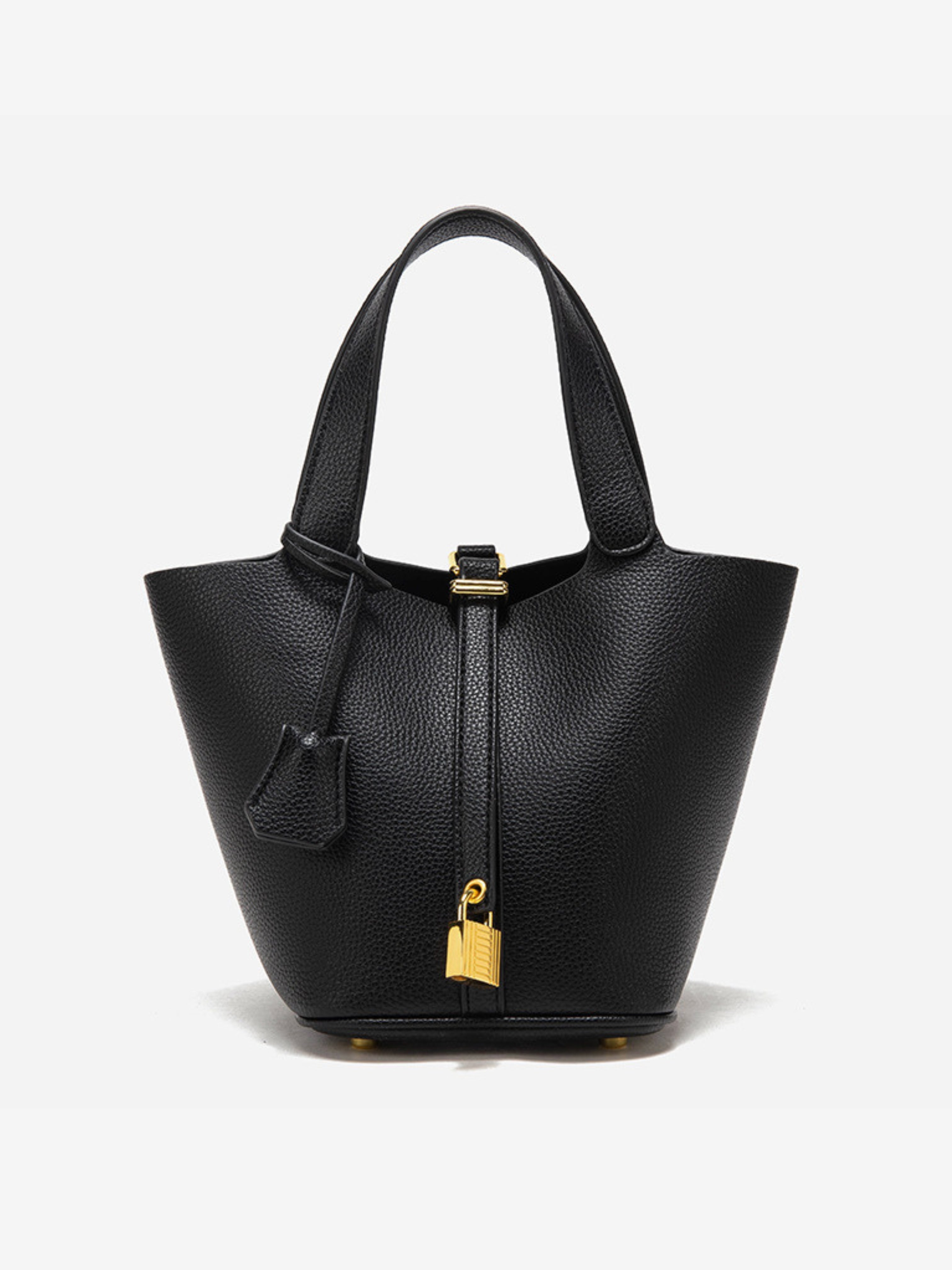 Glaiza | Elegancka Torebka typu Bucket Gold-Lock