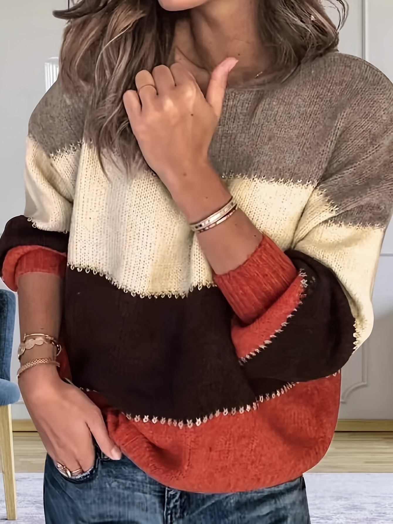 Livia - Sweter Color Block