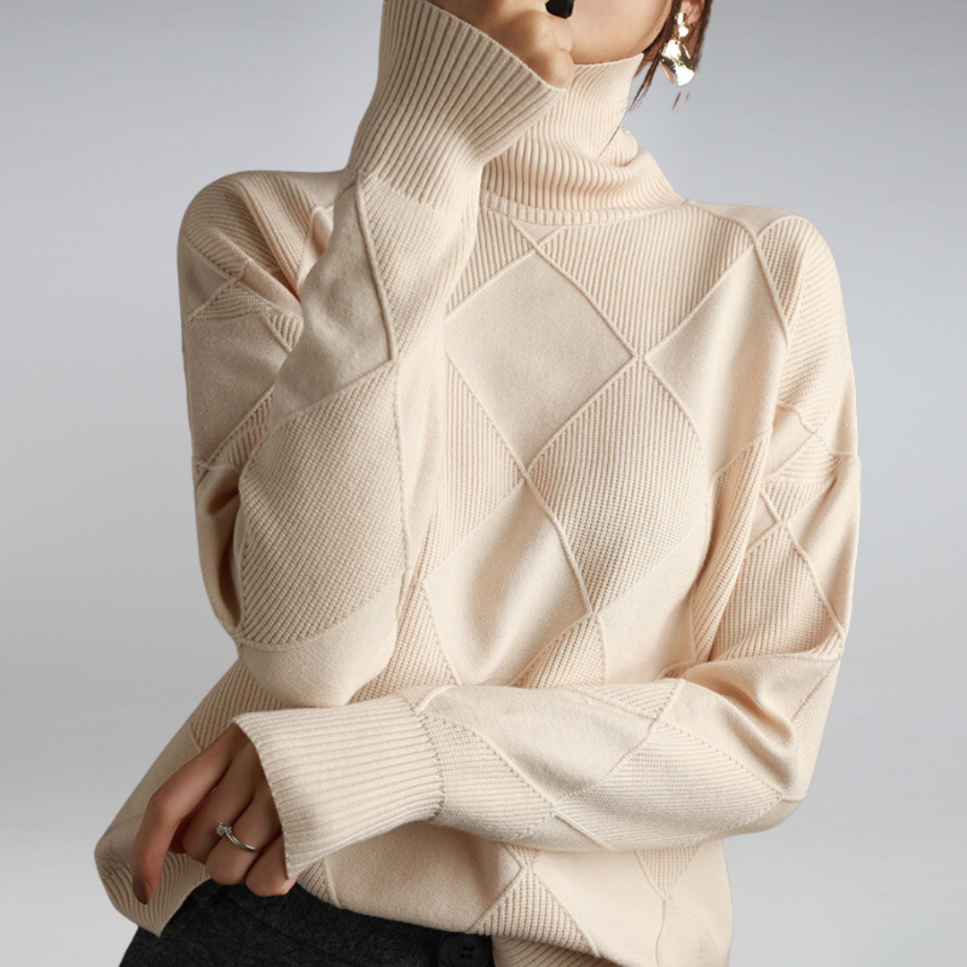 Darcy - Sweter z Wysokim Kołnierzem Oversize