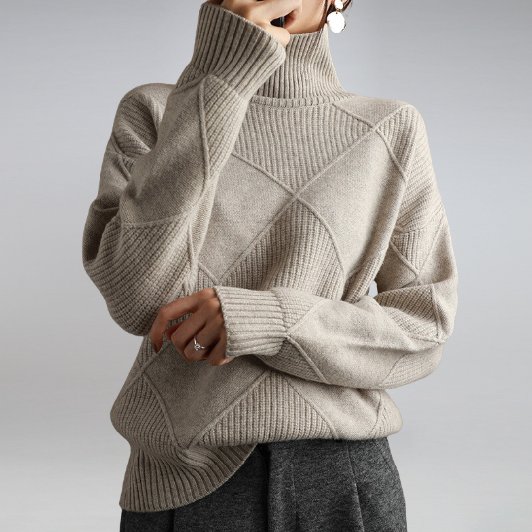 Darcy - Sweter z Wysokim Kołnierzem Oversize