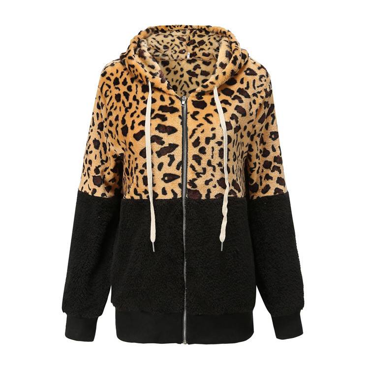 Lea - Bluza Fleece z Wzorem Lamparta