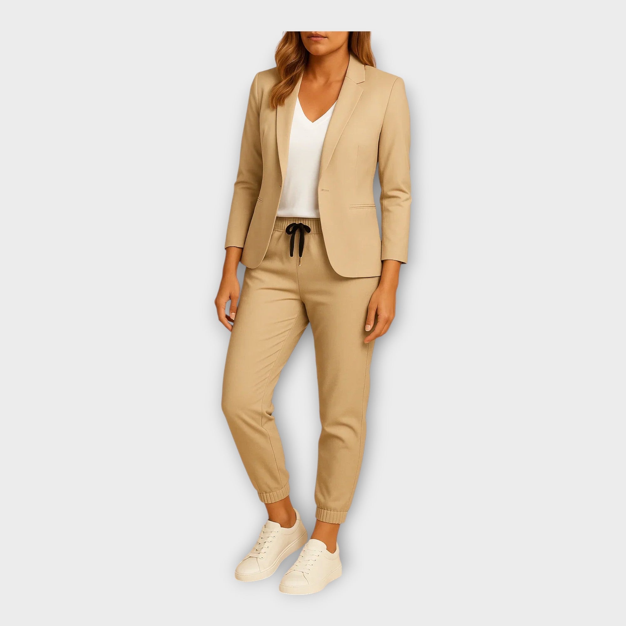 Nikol - Damski kostium z marynarką i spodniami jogger