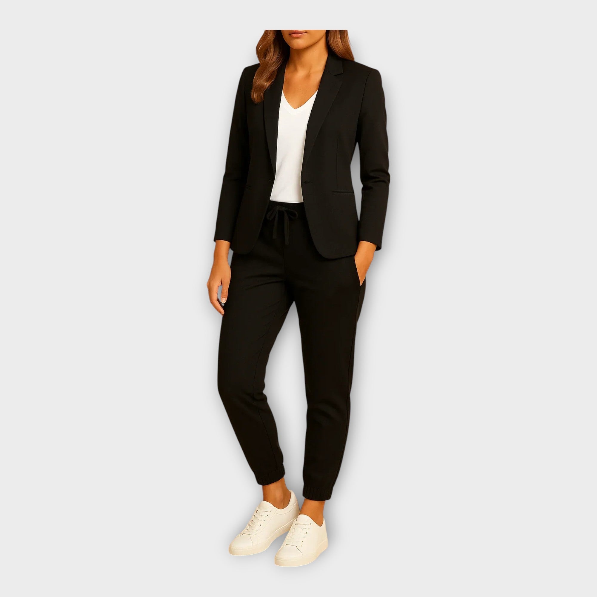 Nikol - Damski kostium z marynarką i spodniami jogger