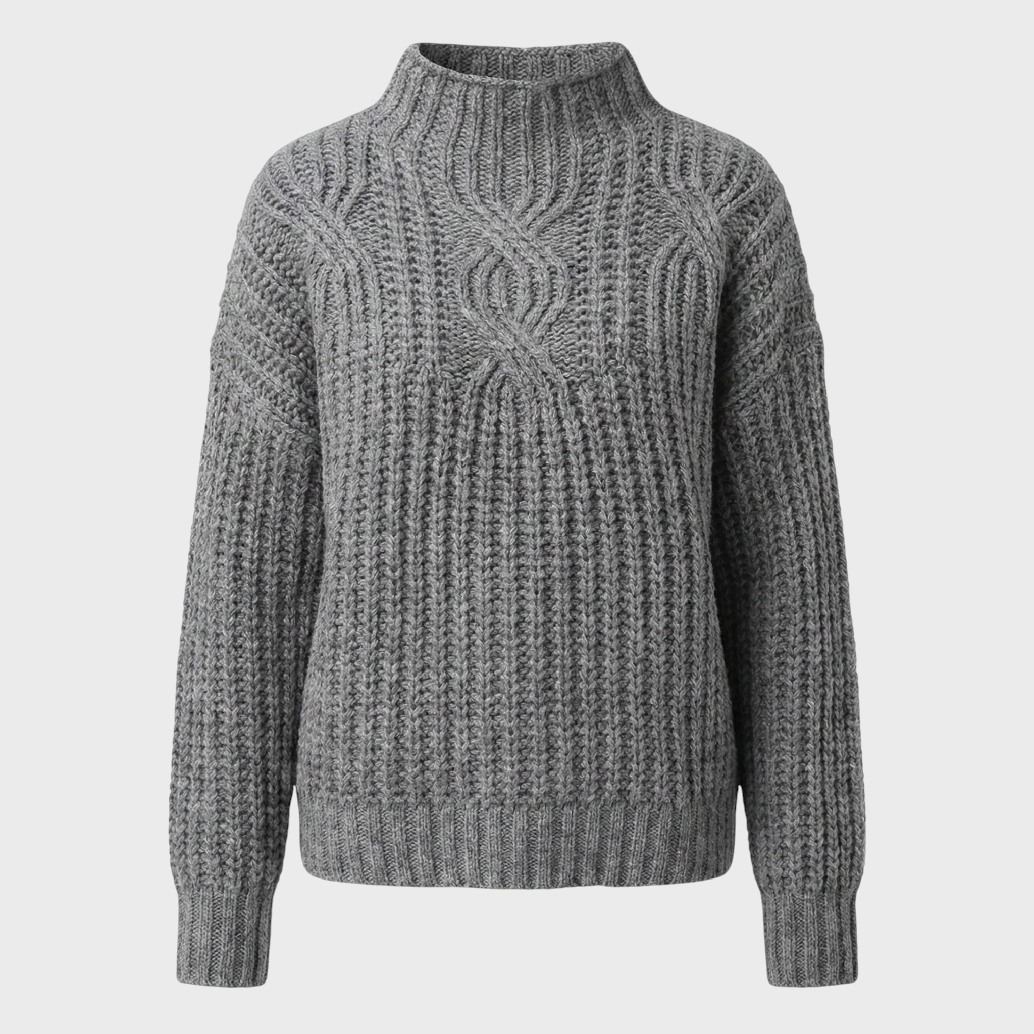 Aroa – Sweter pleciony z golfem