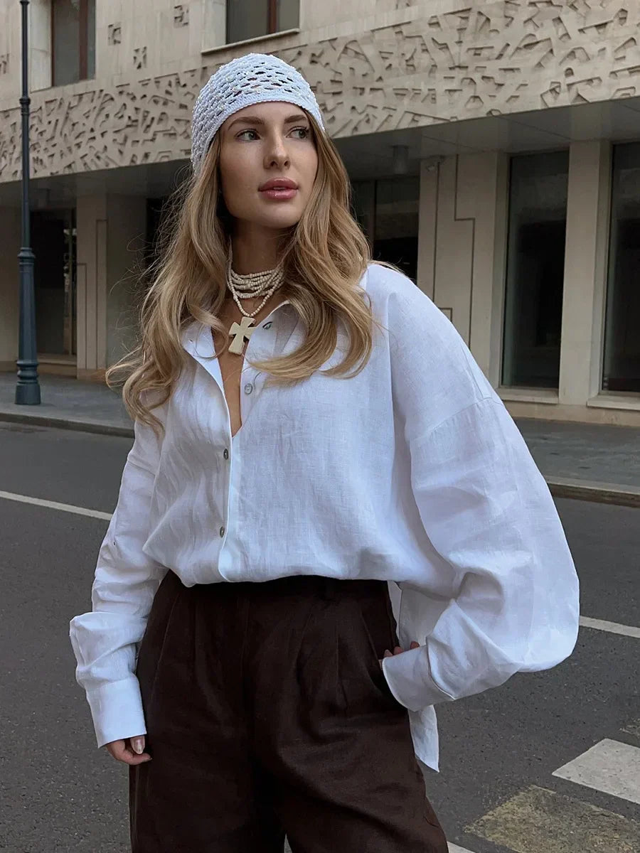 Luźna Koszula Bawełniana