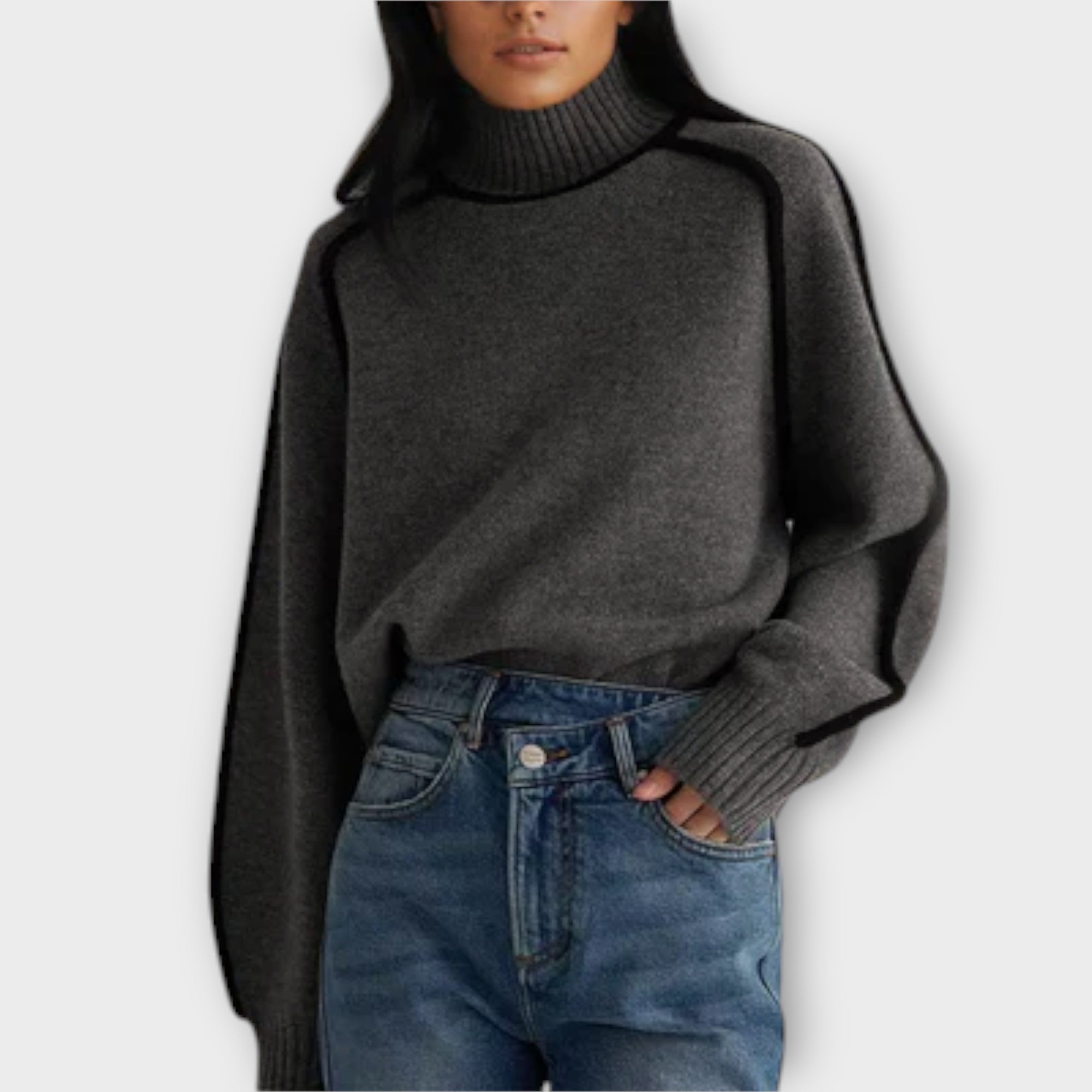 Emilie - Miękki i Elegancki Sweter z Wysokim Kołnierzem