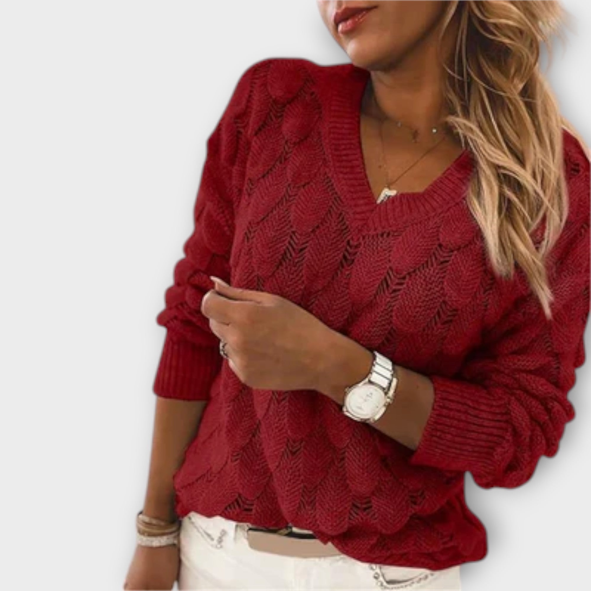 Noemier - Sweter z dekoltem w serek