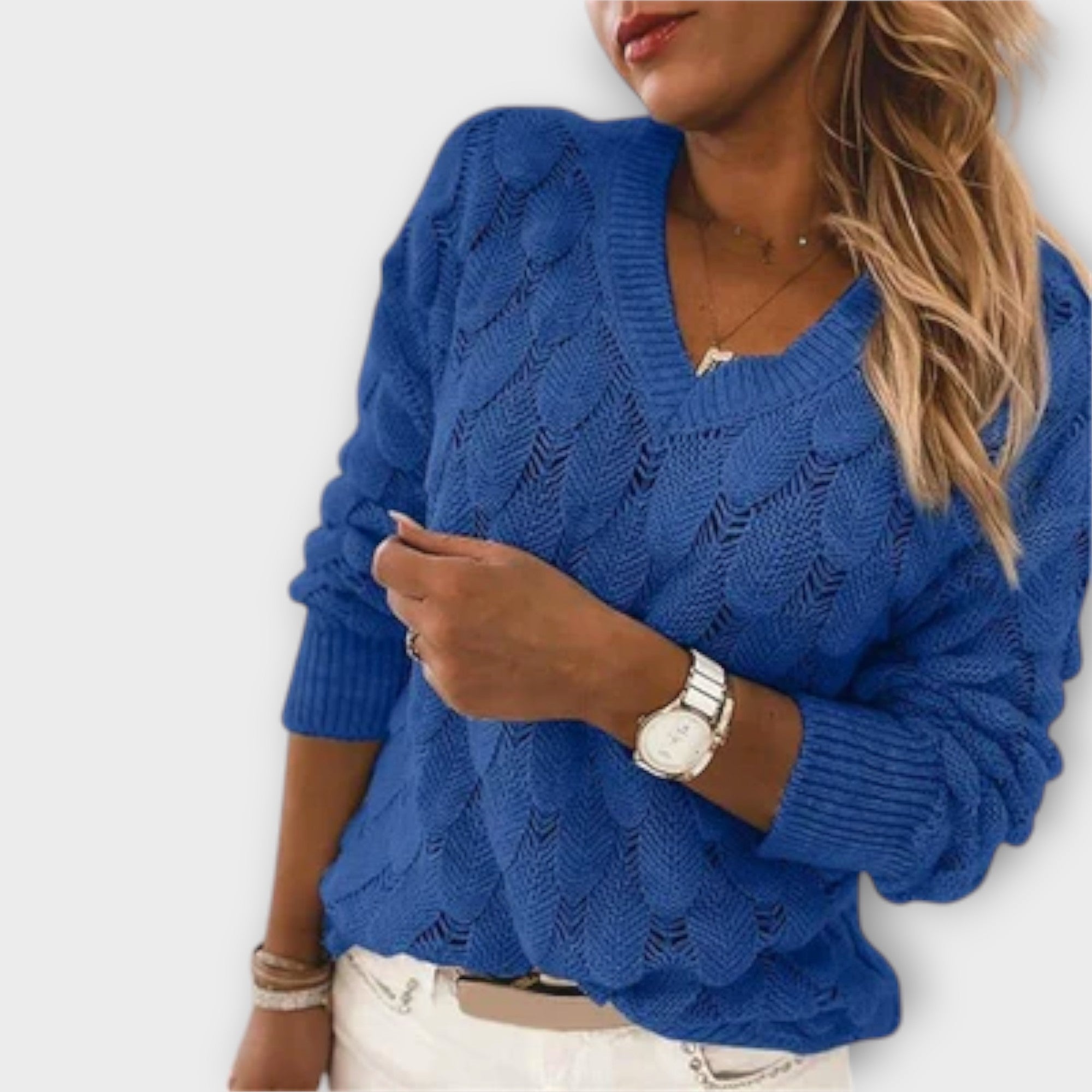 Noemier - Sweter z dekoltem w serek